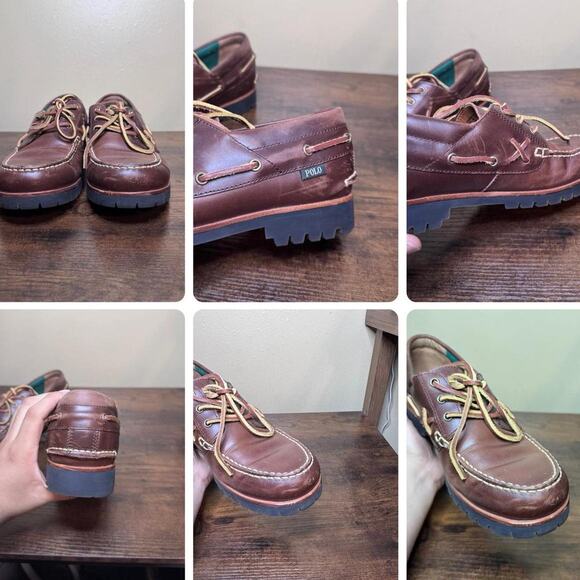 Polo Country Ranger Deck Brown Leather mens size 9 - Picture 4 of 5